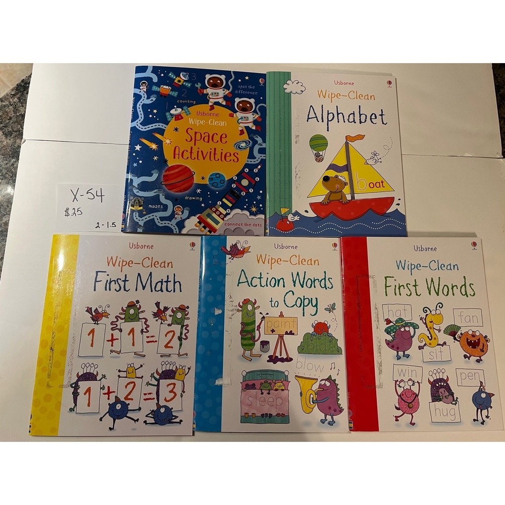 Usborne Wipe Clean‎ Books (x-54)